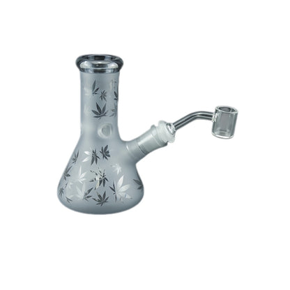 1pc Electroplated Glass Beaker Bong Water Pipe with Curved Patterns 6"