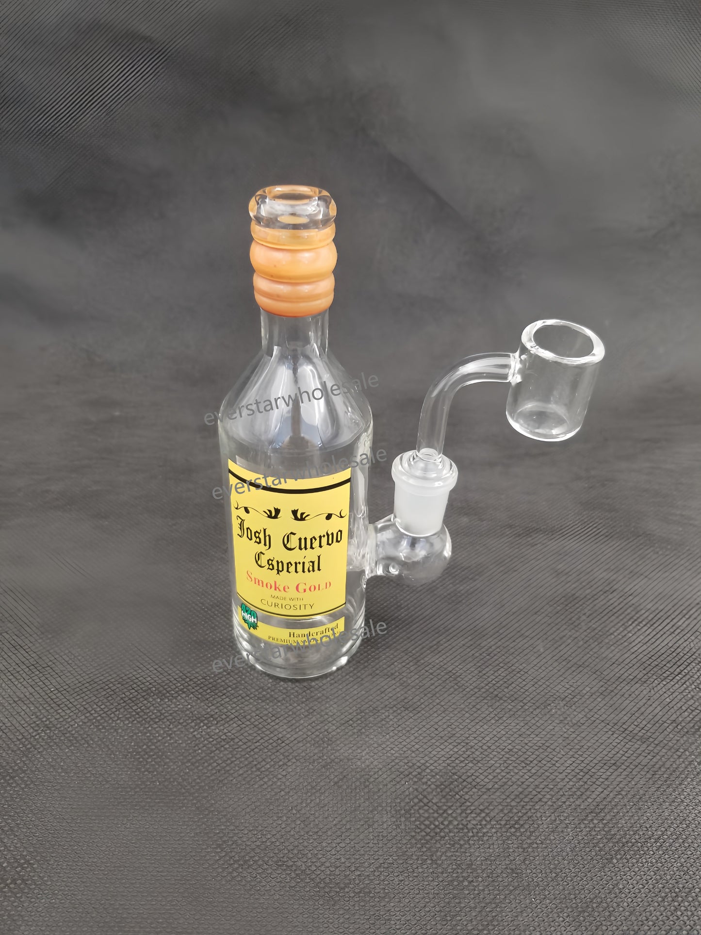 6 Inch Tall Liquor Bottle Glass Dab Rig