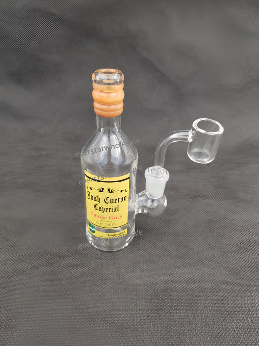 6 Inch Tall Liquor Bottle Glass Dab Rig