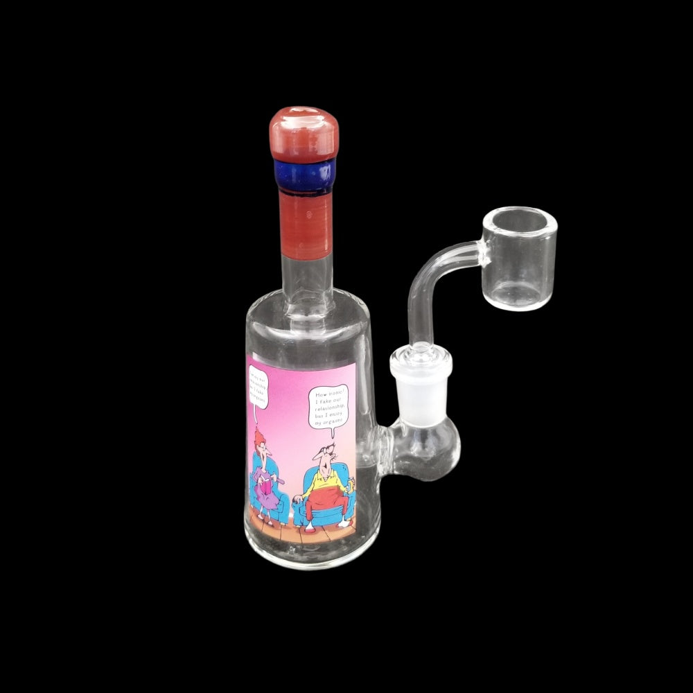 6 Inch Tall Liquor Bottle Glass Dab Rig