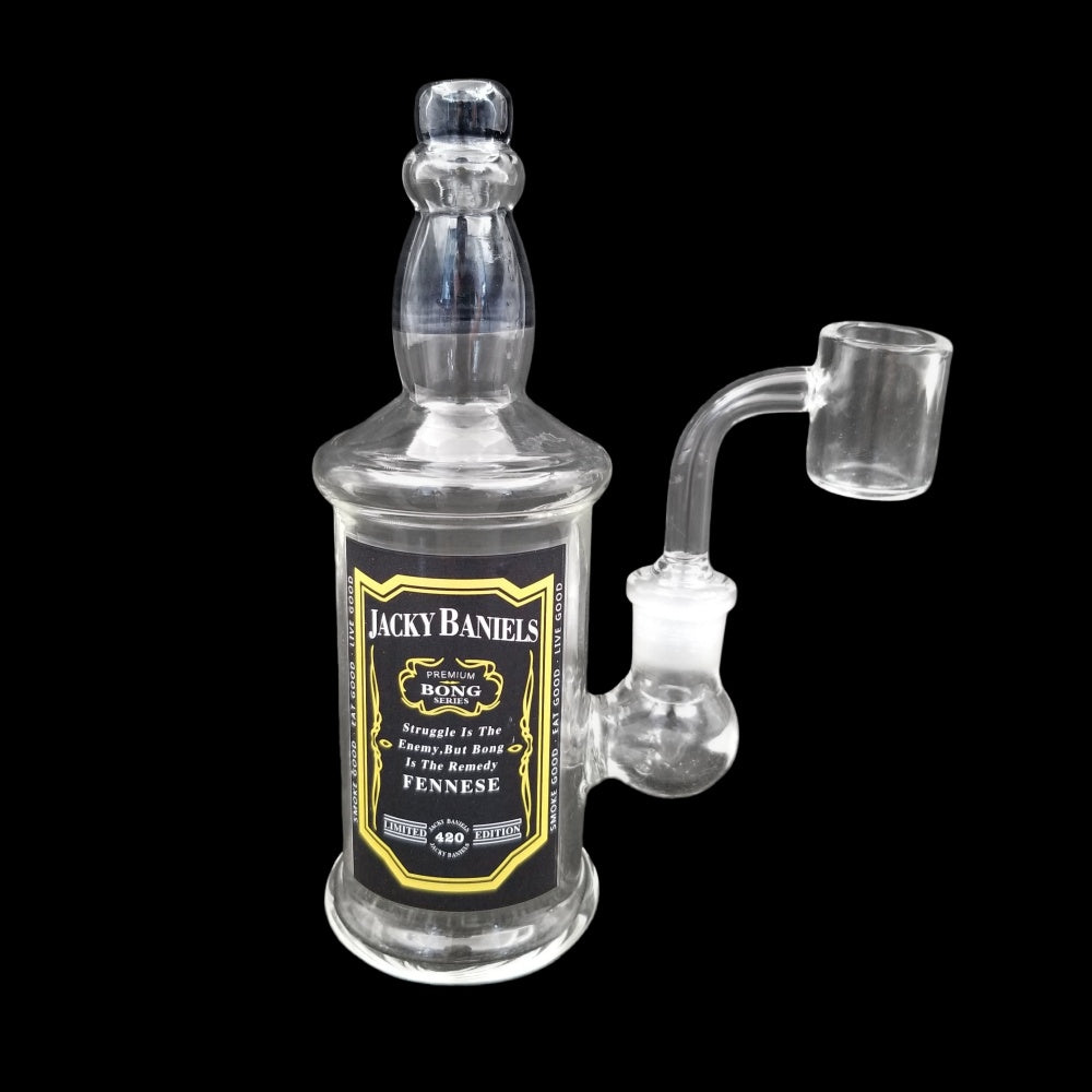 6 Inch Tall Liquor Bottle Glass Dab Rig
