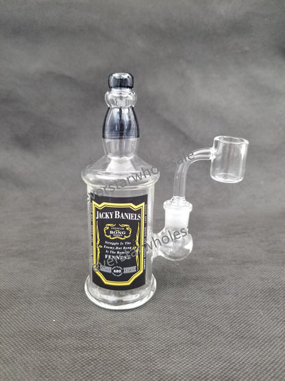 6 Inch Tall Liquor Bottle Glass Dab Rig