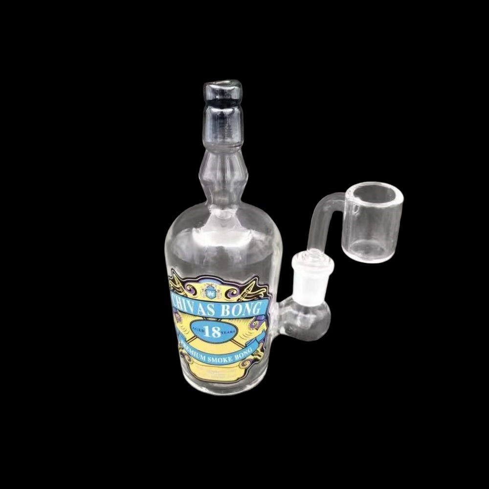 6 Inch Tall Liquor Bottle Glass Dab Rig