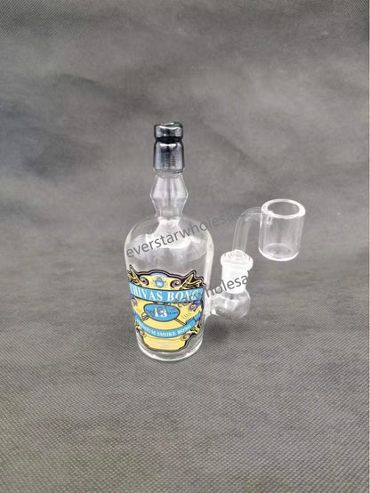 6 Inch Tall Liquor Bottle Glass Dab Rig