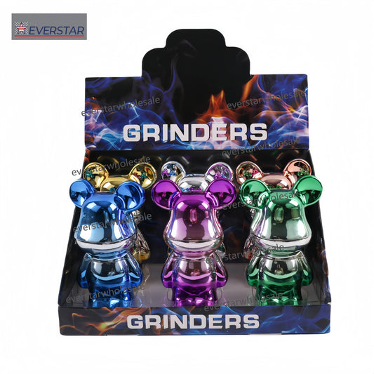 Double Color Electroplated Bear Grinder-6pcs/Display Box