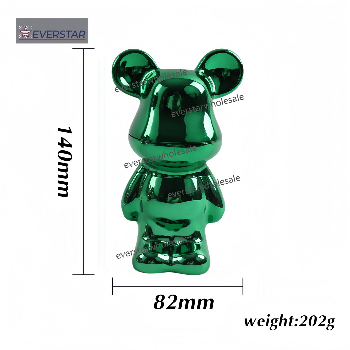 Electroplated Bear Grinder Multi Colors-6pcs/Display Box