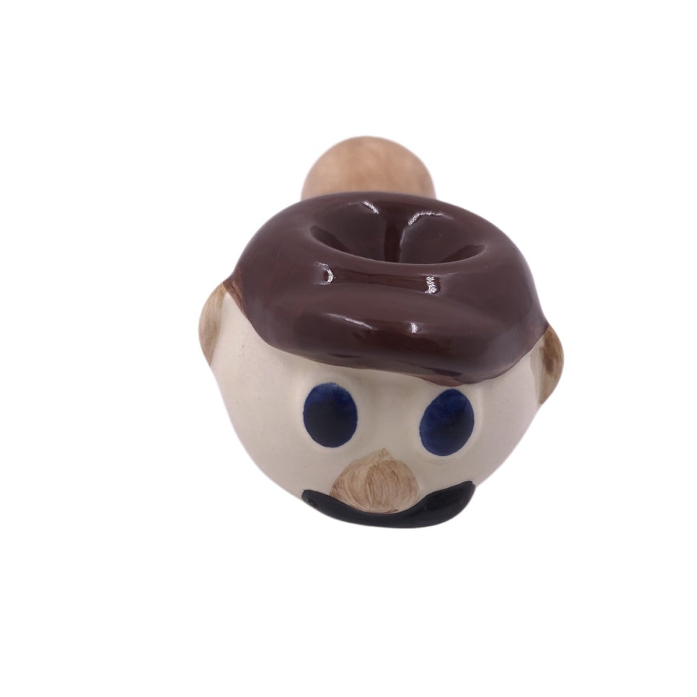 4.75" Cute Cartoon Face Ceramic Hand Pipe
