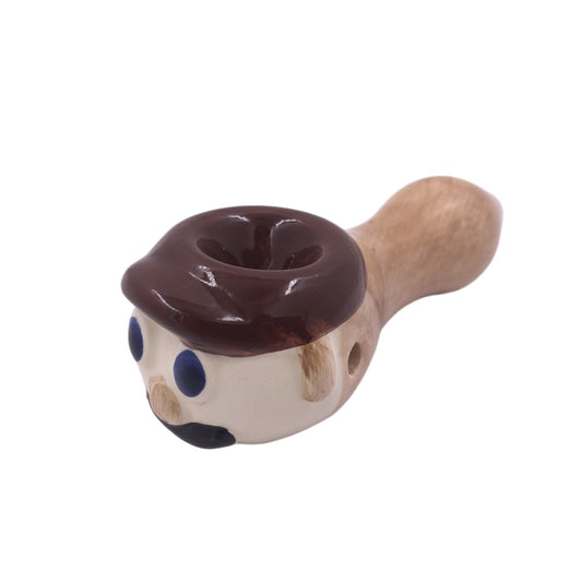 4.75" Cute Cartoon Face Ceramic Hand Pipe