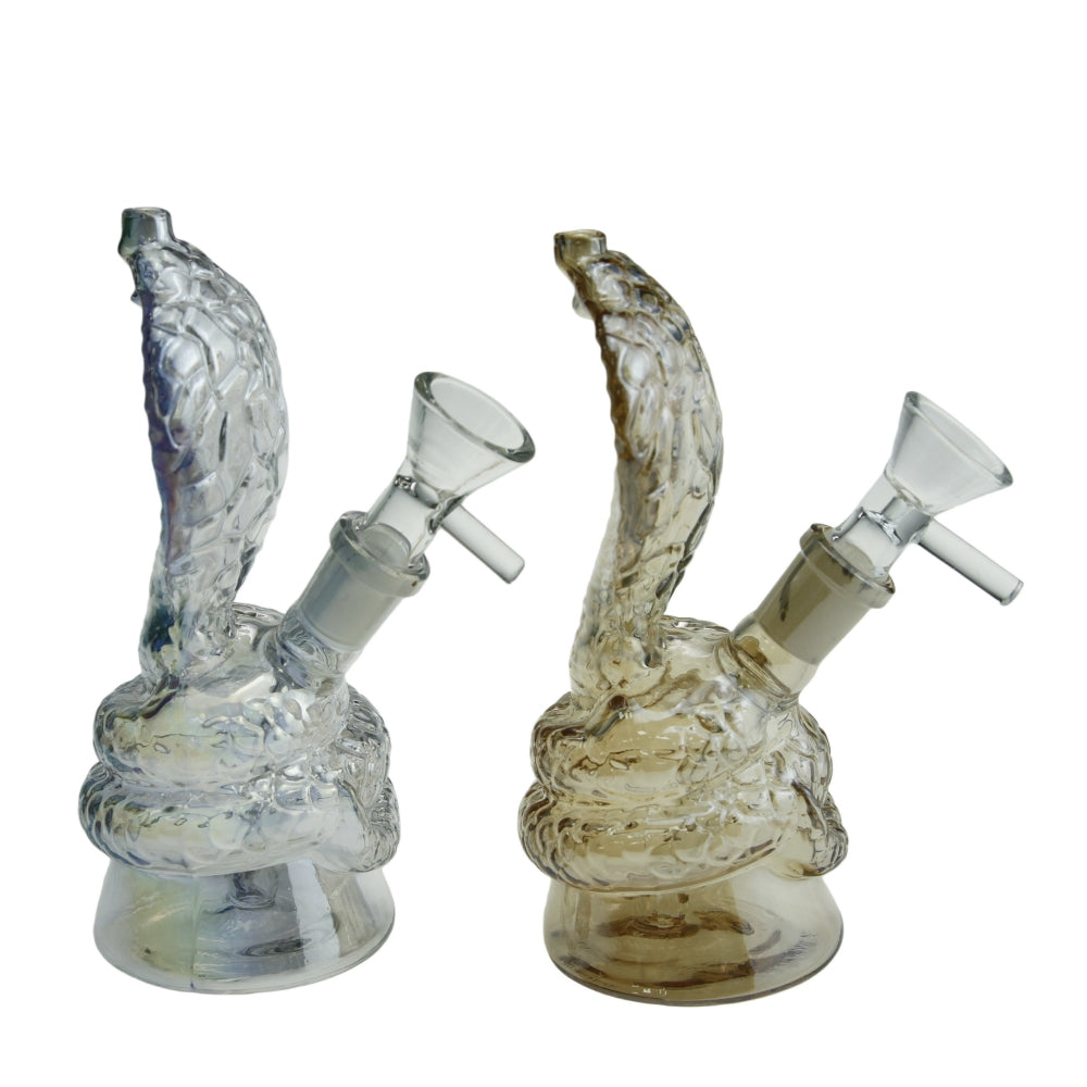 5.7 Inch Tall Electroplated Cobra Glass Water Pipe 14mm Female Joint