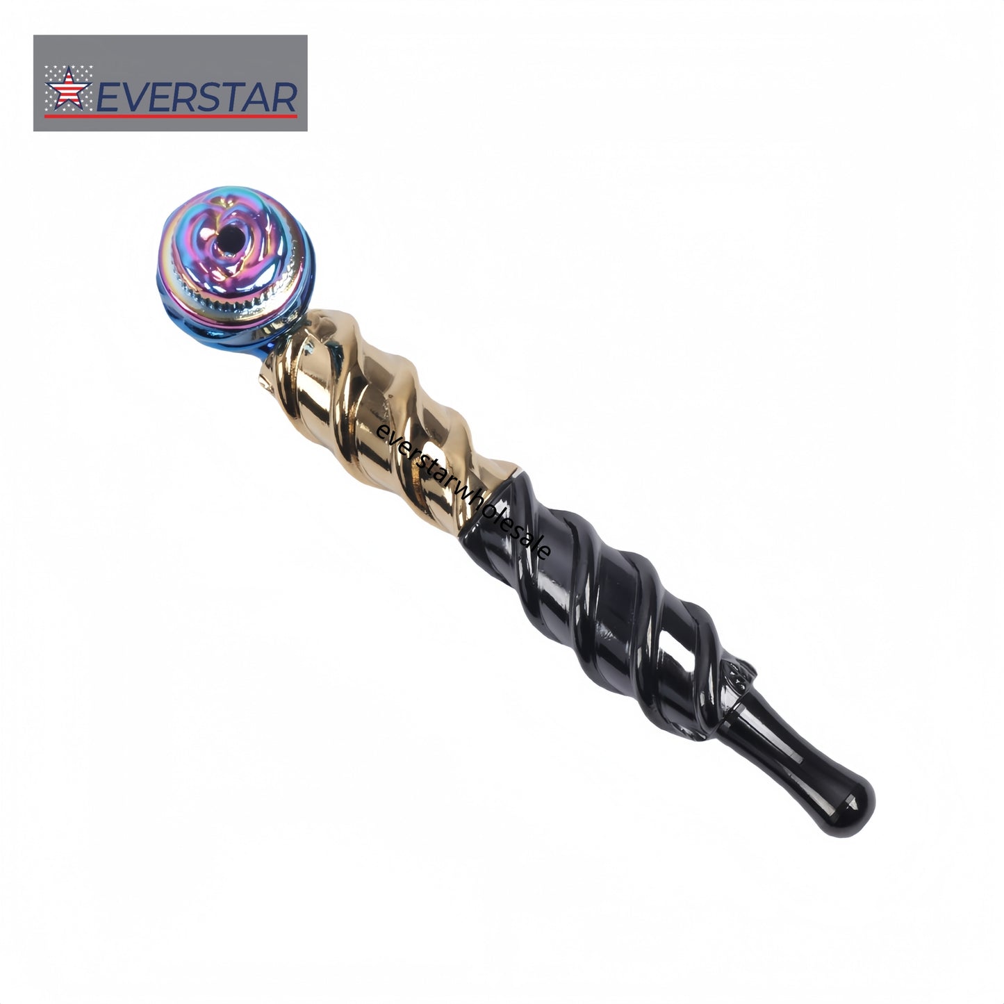 Metal Hand Pipe with Spiral Tube Color Mixed-10pcs/Gift Box