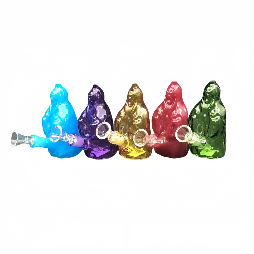 4.75 Inch Tall Colored Wizard Small Glass Bong Water Pipe