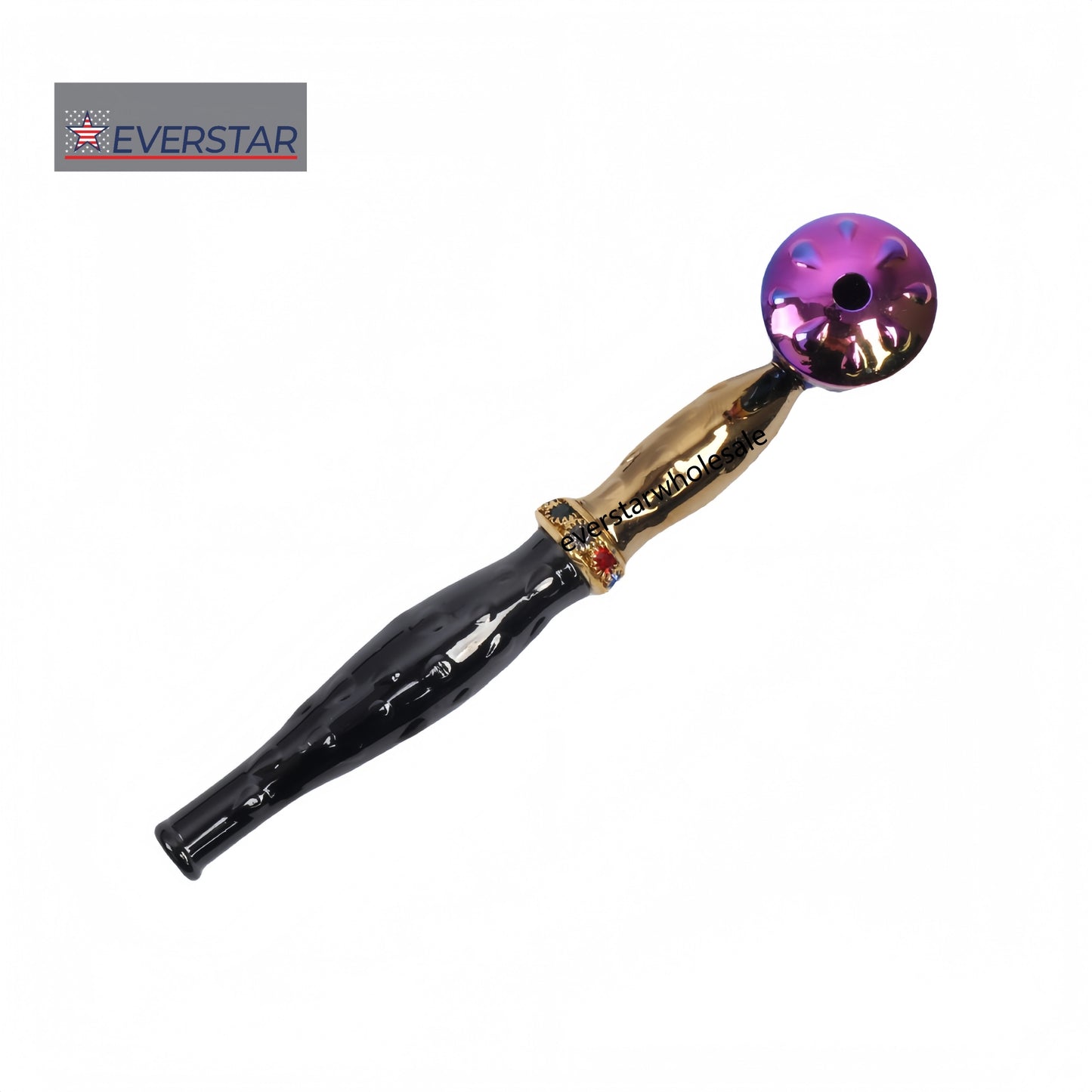 Multi Colors Metal Hand Pipe with Diamond Ring-10pcs/Gift Box