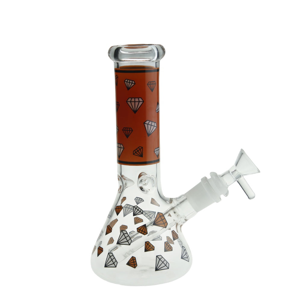 8" Glass Beaker Bong with Patterns