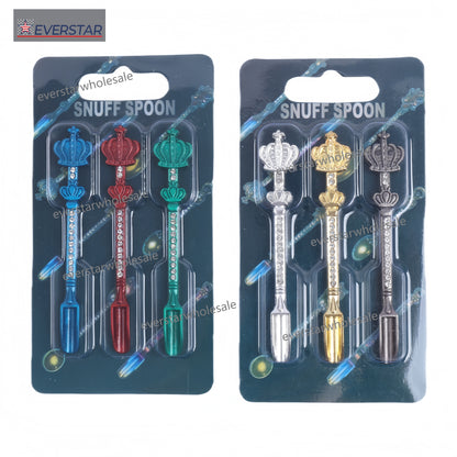 Crown Diamond Smoking Metal Dabbing Spoon