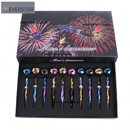 Multi Colors Metal Hand Pipe with Diamond Ring-10pcs/Gift Box