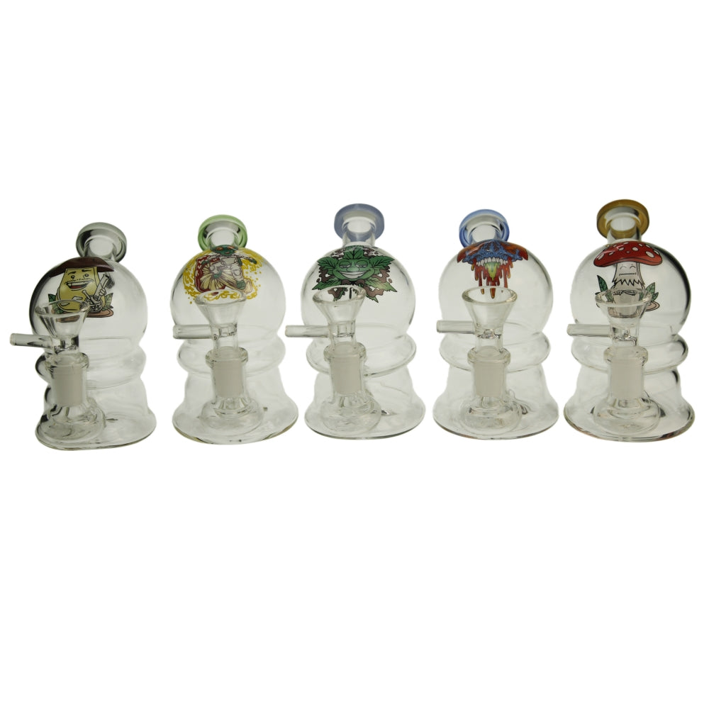 4.5" Glass Wat er Pipe with Sticker