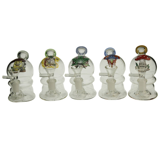 4.5" Glass Wat er Pipe with Sticker