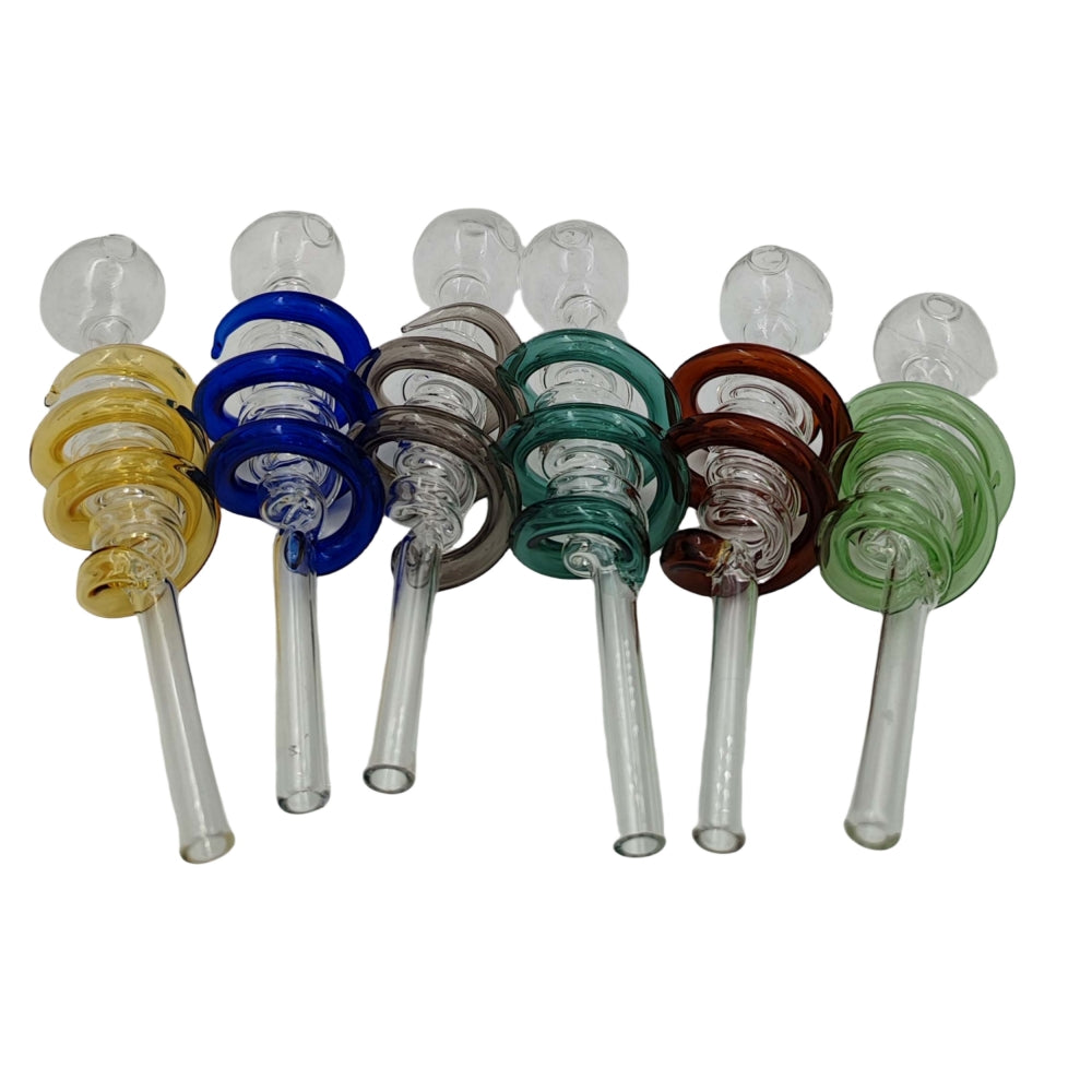 Double Spiral Colored Glass Oil Burner Pipe-Pack of 2