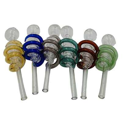 Double Spiral Colored Glass Oil Burner Pipe-Pack of 2