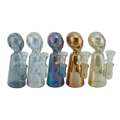 1pc 5.3"Iridescent Alien Glass Water Pipe