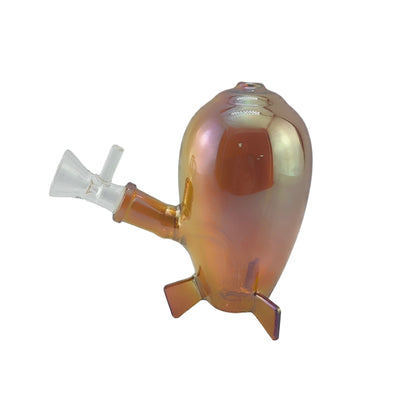 4.75 Inch Electroplated Rocket Design Small Glass Water Pipe 14mm Female Joint-Random Color Comes
