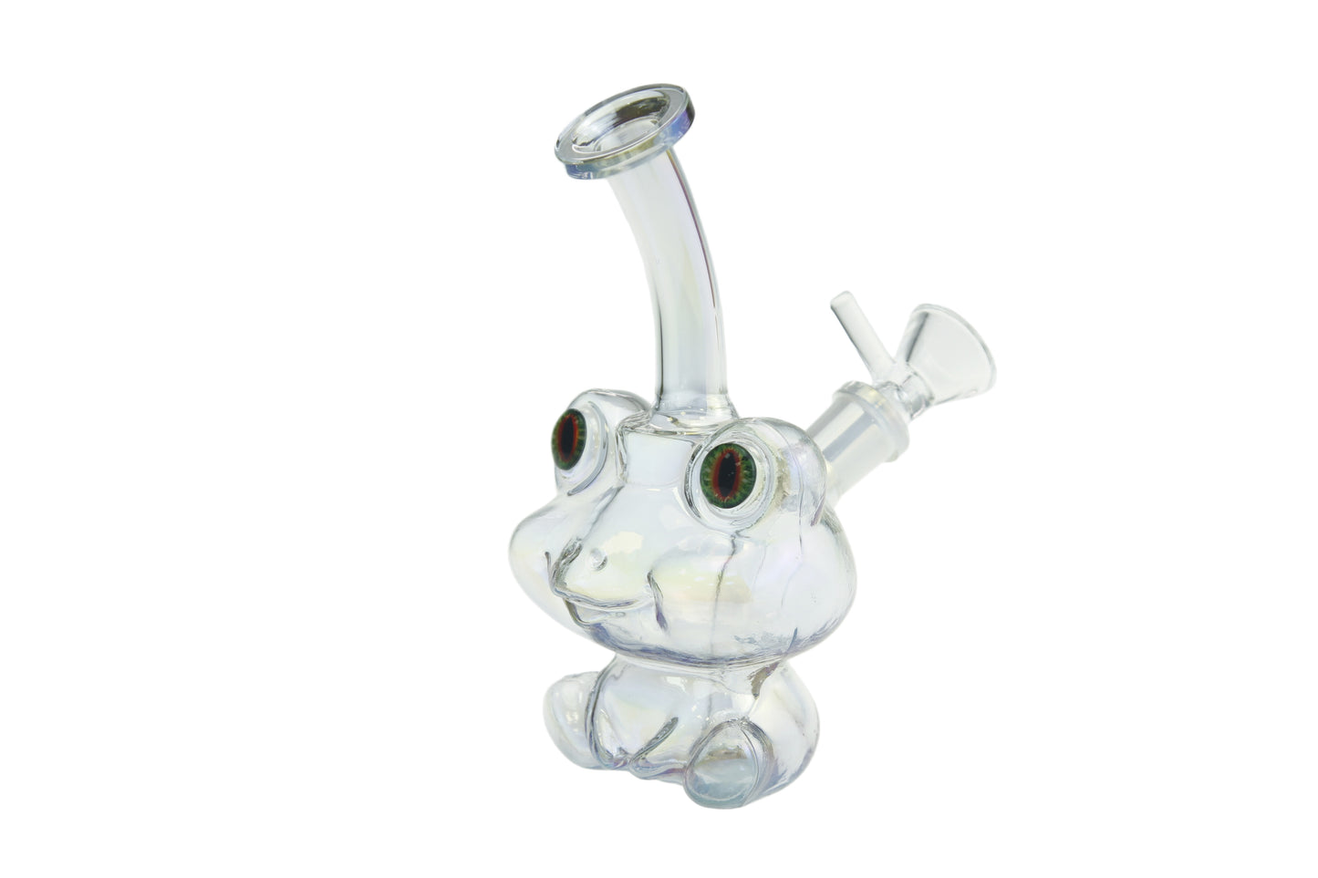 6 Inch Tall Electroplated Frog Glass Water Pipe-Random Color Comes