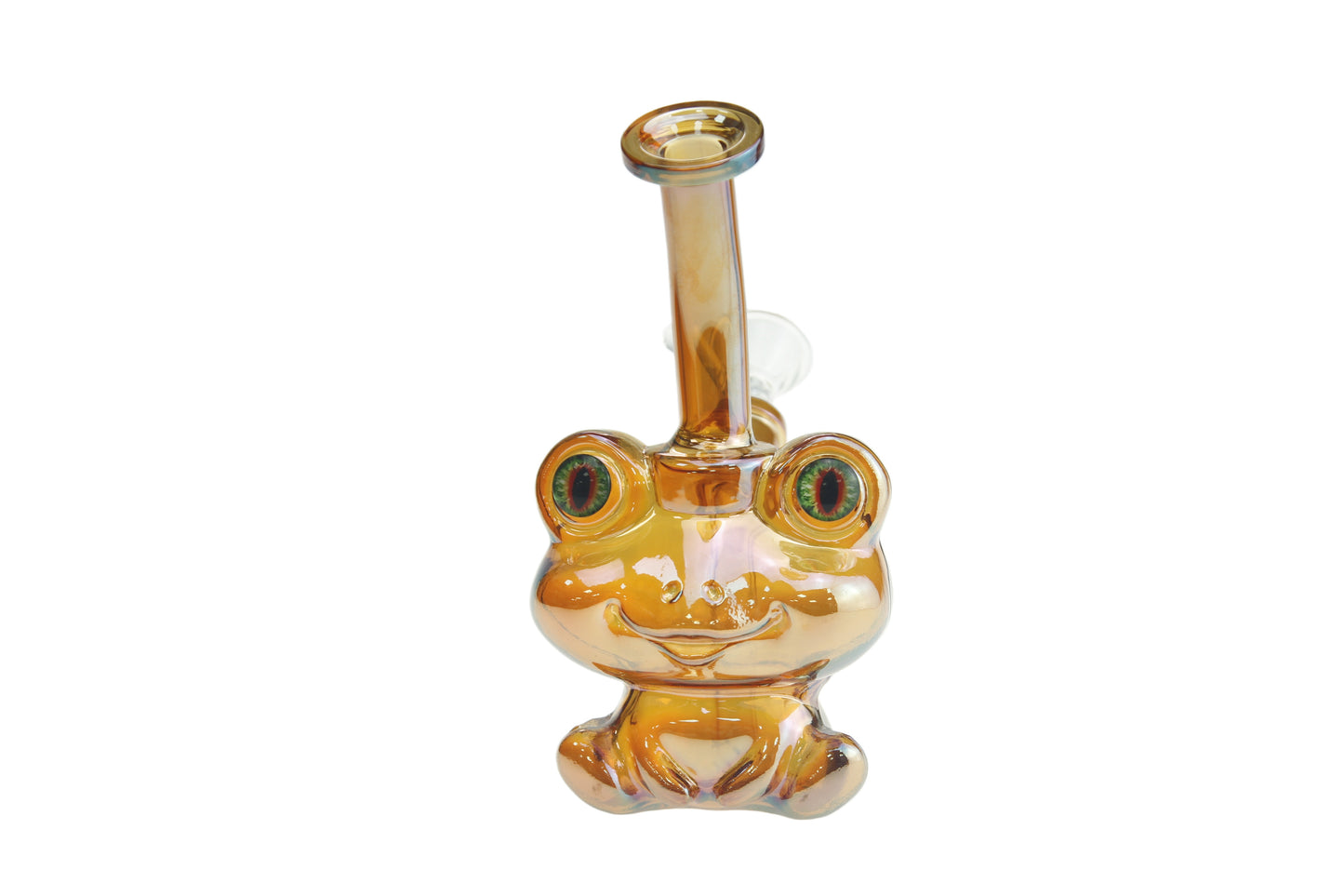 6 Inch Tall Electroplated Frog Glass Water Pipe-Random Color Comes