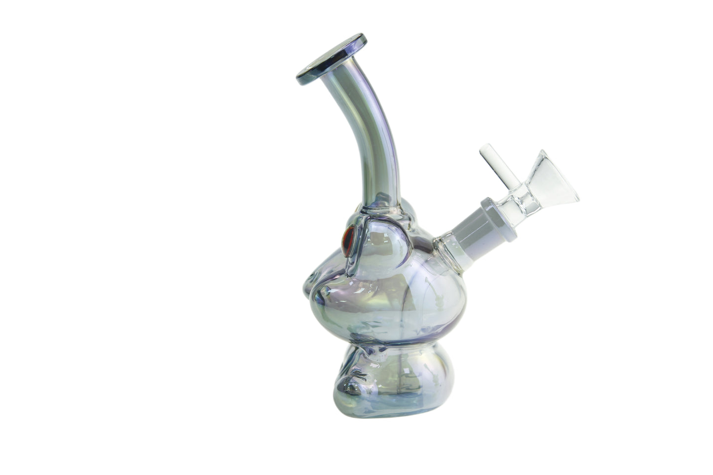 6 Inch Tall Electroplated Frog Glass Water Pipe-Random Color Comes