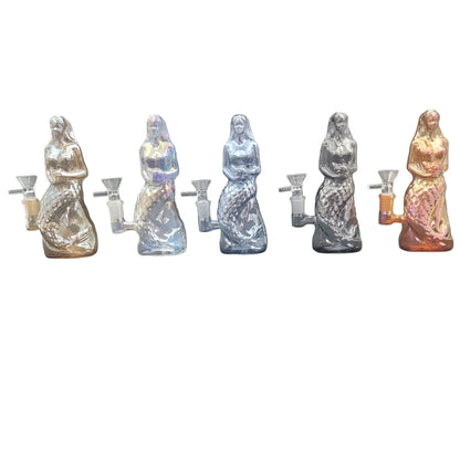 7 Inch Electroplated Mermaid Smoking Glass Water Pipe-Random Color Comes