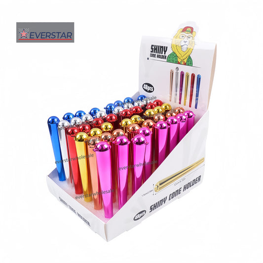 Electroplated Plastic Pre Rolling Paper Cone Holder-48pcs/Display Box
