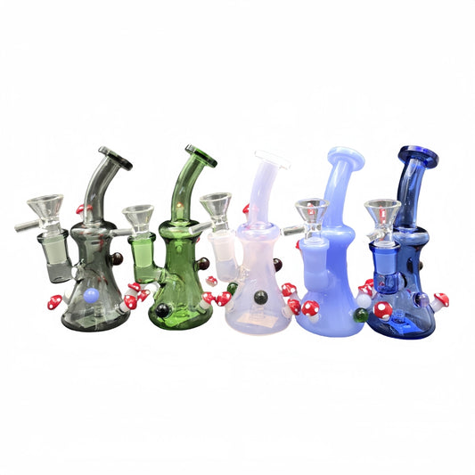5" Tall Mushroom Glass Bong Water Pipe Random Colors