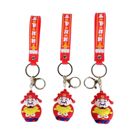God Wealth New Year Fortune Keychain Pendant-Pack of 3