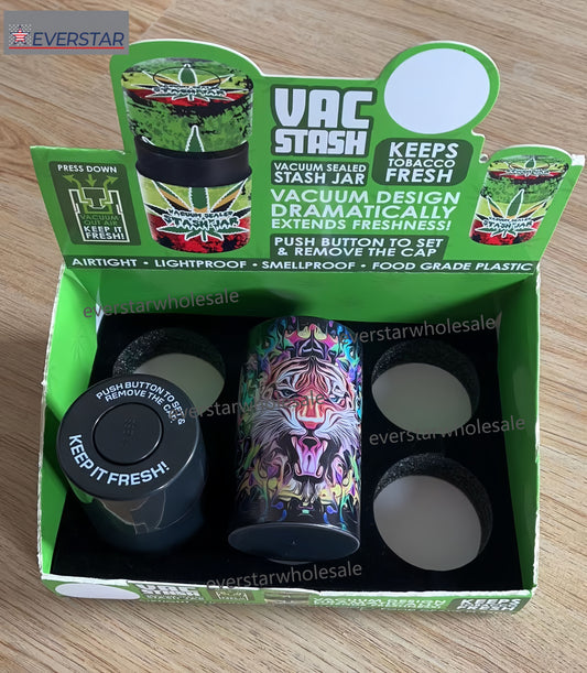 Vacuum Sealed Stash Jar-6pcs/Display Box