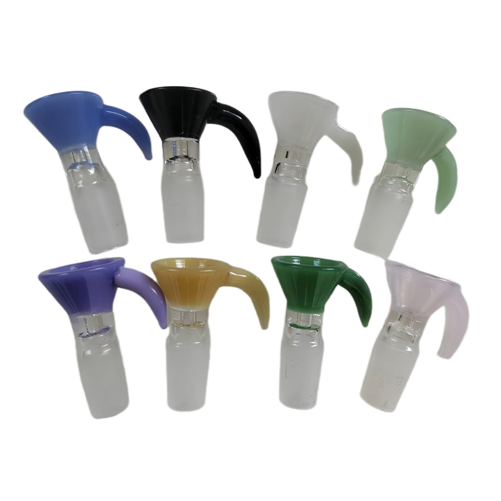 14mm Male Joint Glass Bowl with Horn Handle-Pack of 6