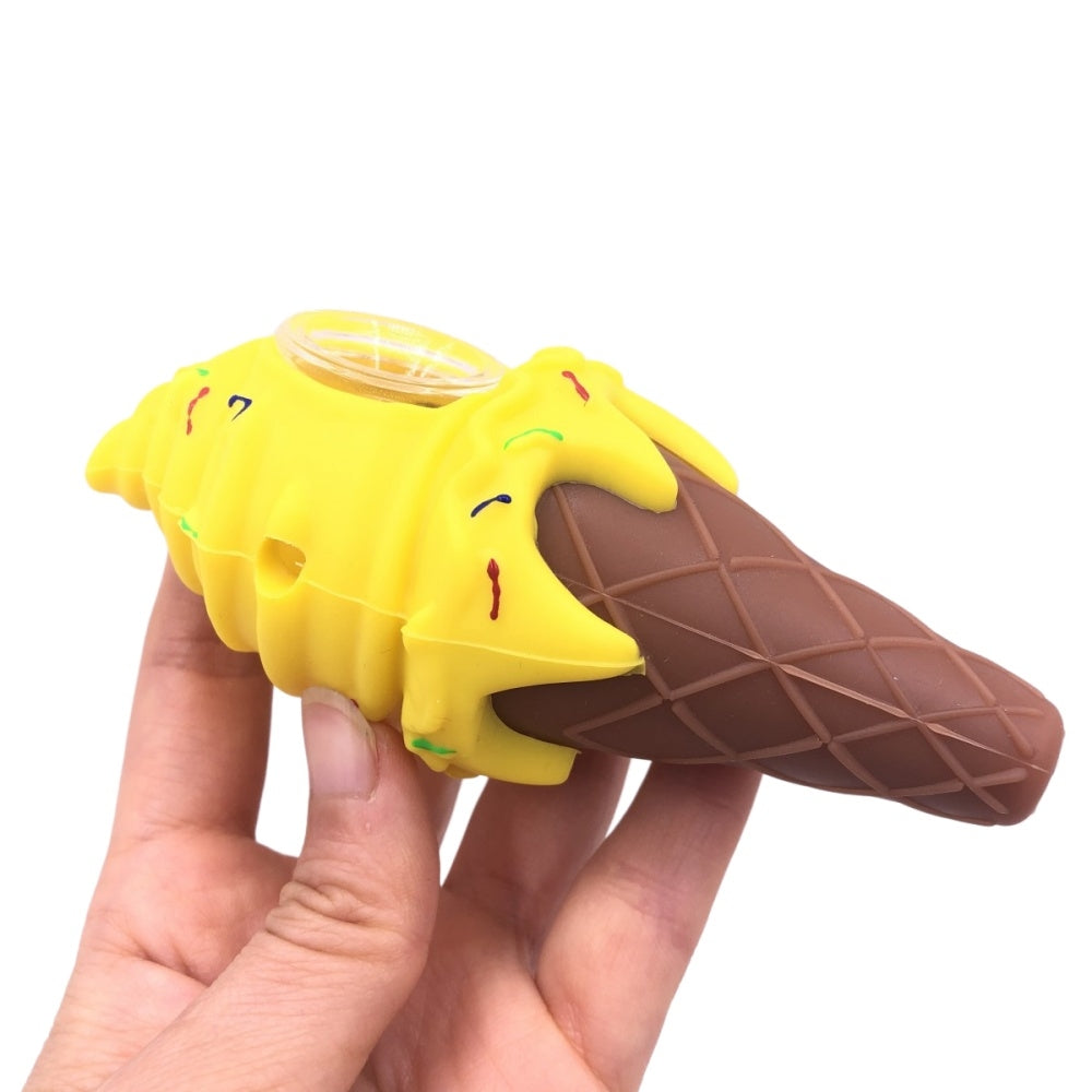 Ice Cream Silicone Hand Pipe 4.6 INCH-PACK OF 1