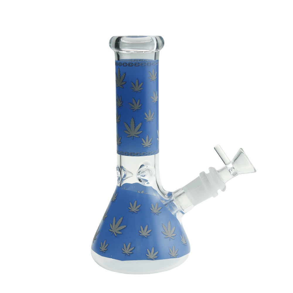 8" Glass Beaker Bong with Patterns