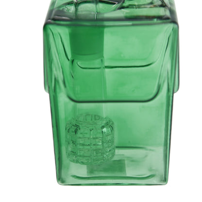6 Inch Tall Two Colors Square Glass Bottle Showerhead Perc Water Pipe 14mm Female Joint-Random Color Comes