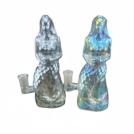 7 Inch Electroplated Mermaid Smoking Glass Water Pipe-Random Color Comes