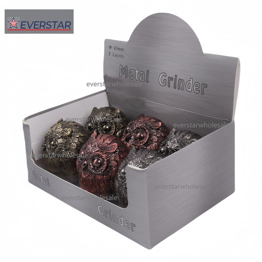 Owl Metal Herb Grinder-6pcs/Display