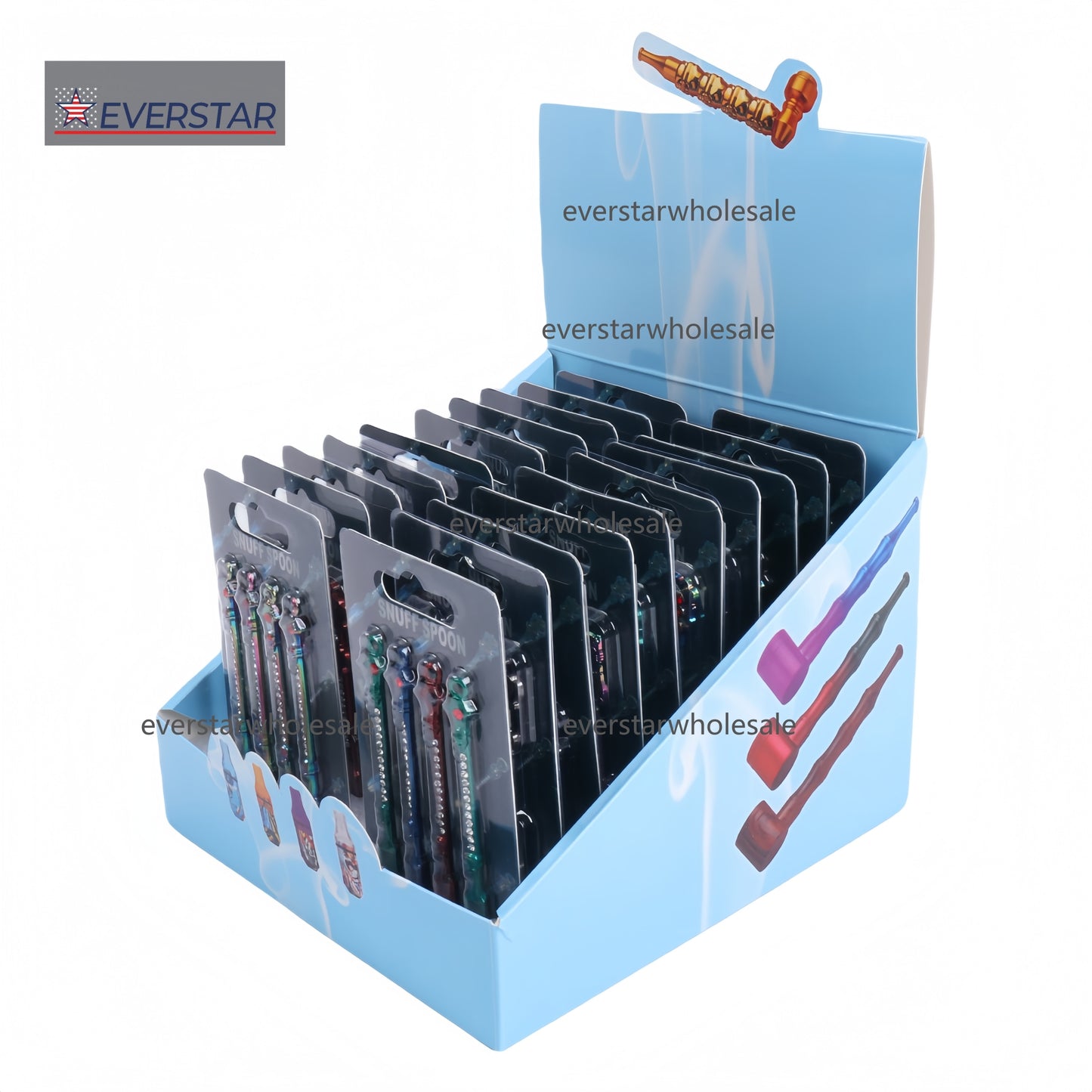 Mini Metal Snuff Spoon Multi Colors with Diamond Skull Mask