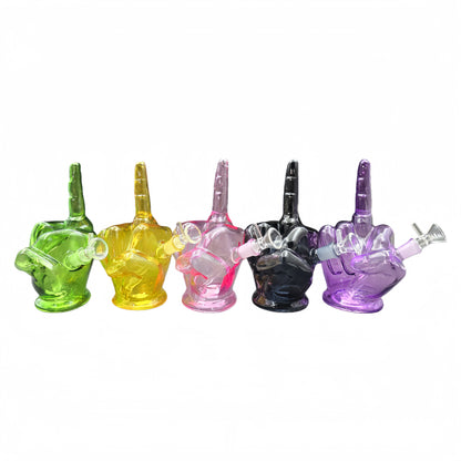 7.4 Inch Middle Finger Glass Water Pipe-Random Color Comes