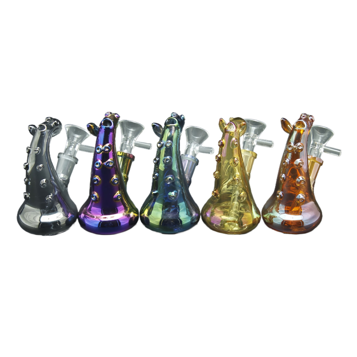 1pc 4.25" Electroplated Octopus Leg Mini Glass Bong