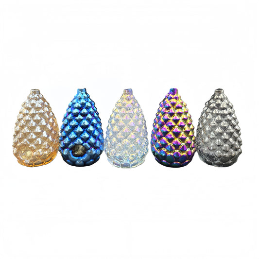 4 Inch Electroplated Pine Cone Glass Hand Pipe