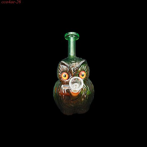 5.7" Colored Owl Glass Water Bong Pipe