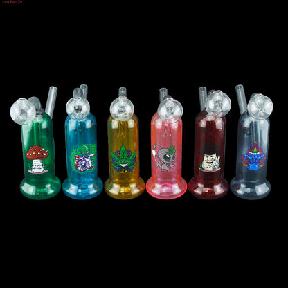 1pc Colored Glass Oil Burner Bubblers with Sticker 5"