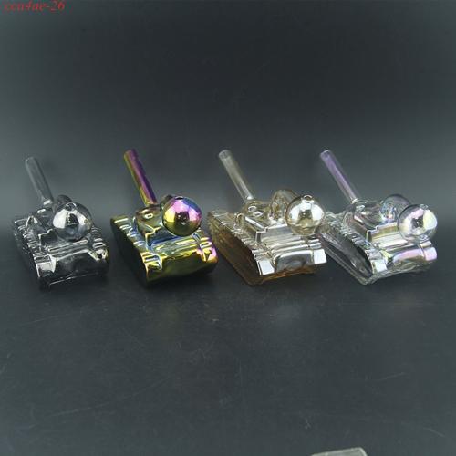 1pc Electroplated Tank Glass Oil Bubbler 6" Length