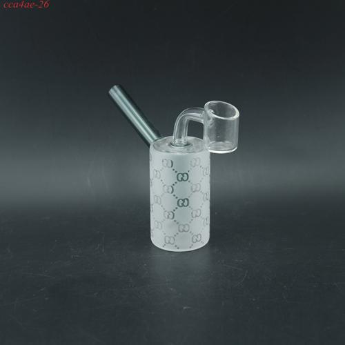 1pc 4.15" Sandblast Cylinder Mini Glass Dab Rig