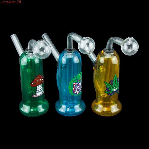 1pc Colored Glass Oil Burner Bubblers with Sticker 5"