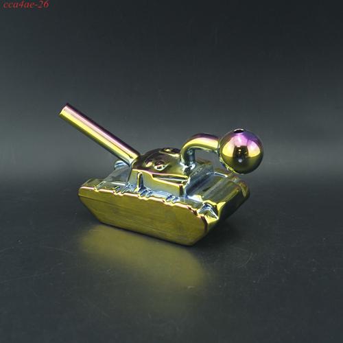 1pc Electroplated Tank Glass Oil Bubbler 6" Length