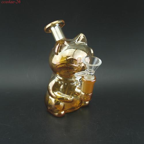 1pc 5" lucky cat glass water pipe
